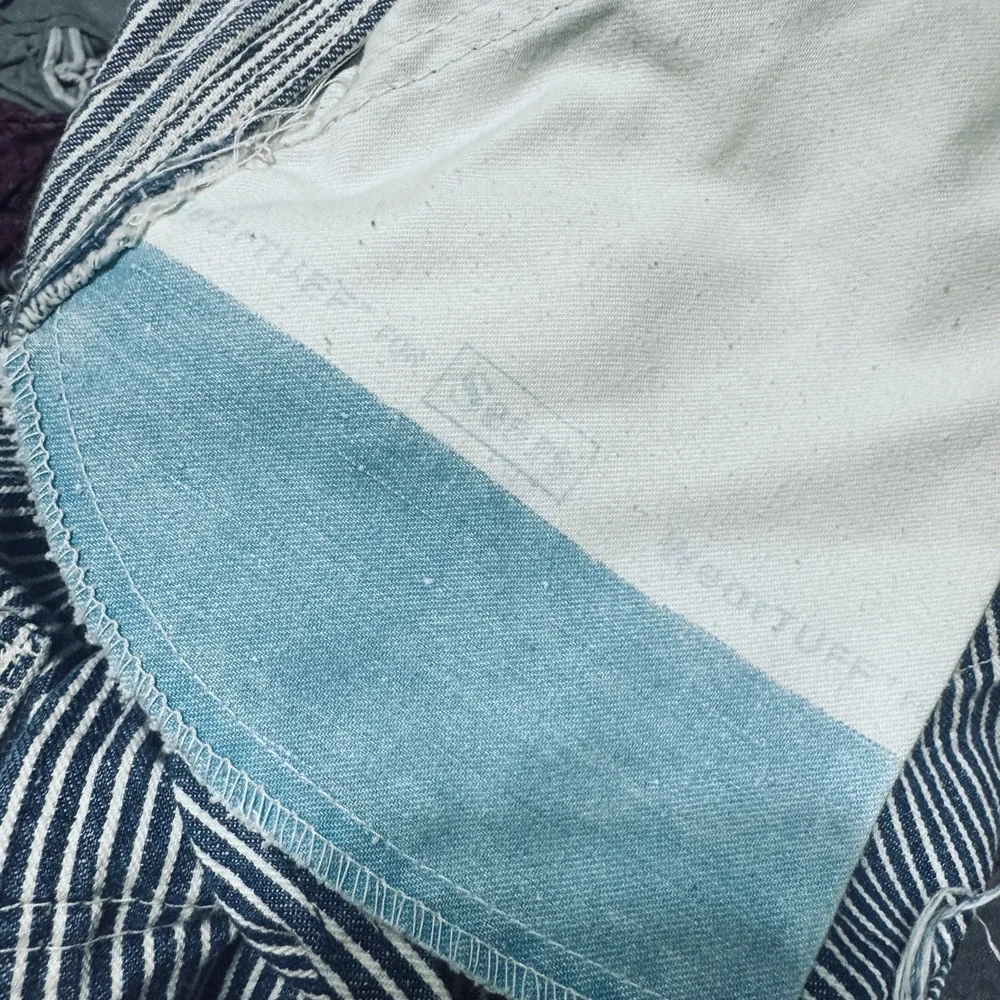 VTG Sears Railroad Striped Overalls weartuff Denim Union Made Mens 34 carpenter